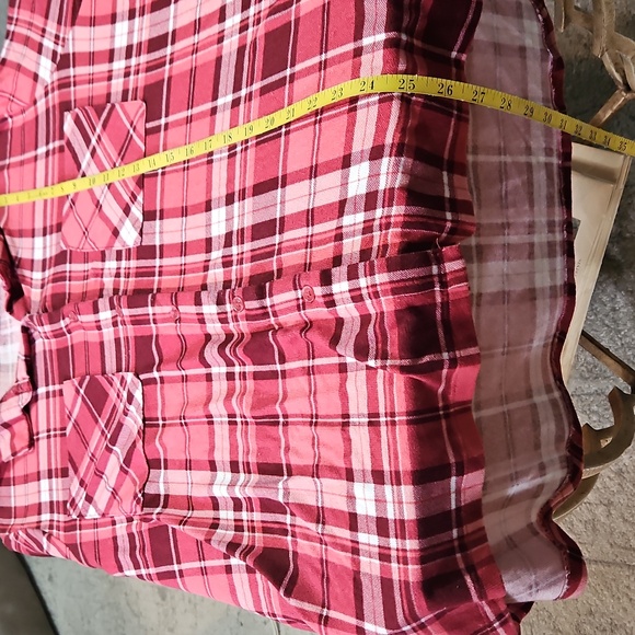 By Design Red Plaid Button-Up Shirt Size 3X - Picture 9 of 9